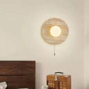 Retro Wabi Sabi Travertine Lunar Eclipse Wall Light M07